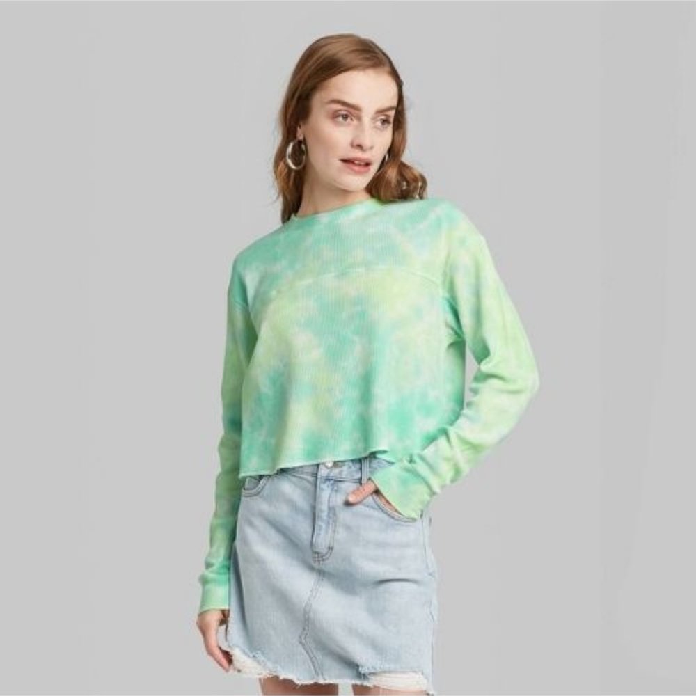 Wild Fable Women's Long Sleeve Thermal Tie Dyed